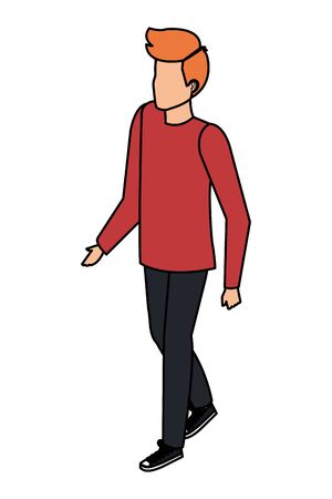 young and casual man character vector illustration designのイラスト素材
