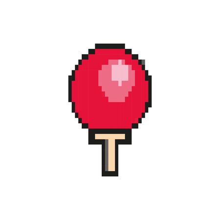 tennis table racket 8 bits pixelated style icon vector illustration designのイラスト素材