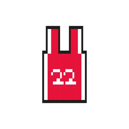 sport shirt 8 bits pixelated style icon vector illustration designのイラスト素材