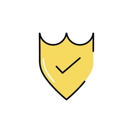 shield security with check symbol vector illustration designのイラスト素材