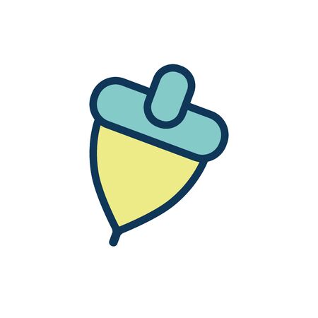 wooden top child toy fill style icon vector illustration designのイラスト素材