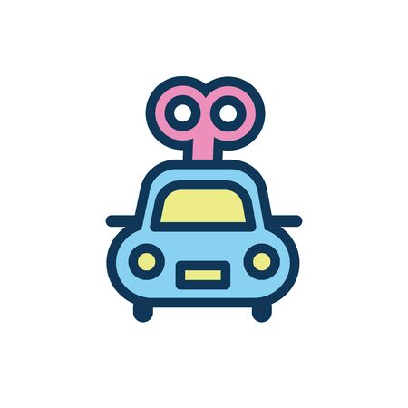 car child toy fill style icon vector illustration designのイラスト素材