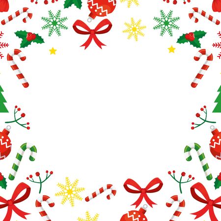 frame of canes and decoration christmas vector illustration designのイラスト素材