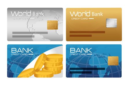 set of credit cards electronic vector illustration designのイラスト素材