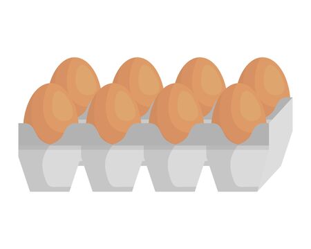 eggs carton packing healthy food vector illustration designのイラスト素材