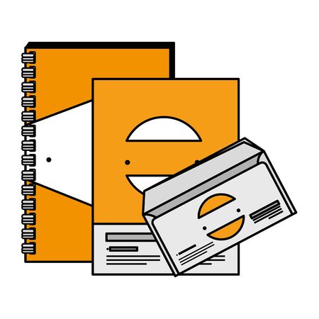 notepad and envelope with company emblem print vector illustration designのイラスト素材