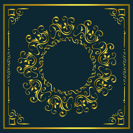 elegant golden ornamental frame icons vector illustration designのイラスト素材