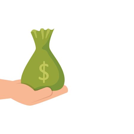 hand with money bag cash isolated icon vector illustration designのイラスト素材