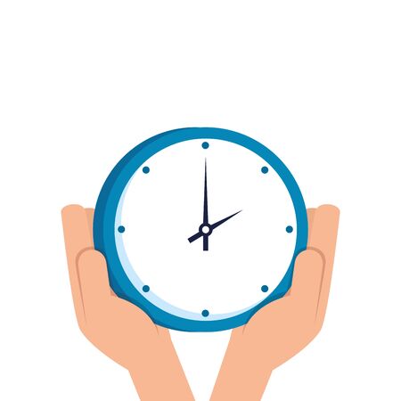hands with clock wall time isolated icon vector illustration designのイラスト素材