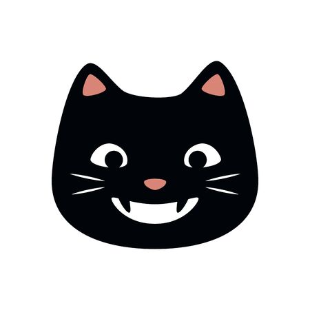 cat face of halloween isolated icon vector illustration designのイラスト素材