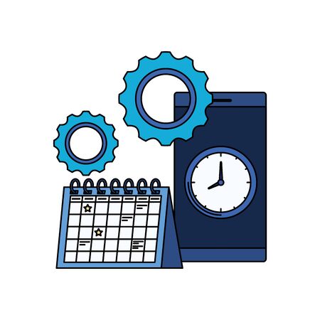 gear machine settings with calendar vector illustration designのイラスト素材
