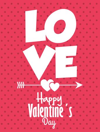 Happy Valentines Day Card design, vector illustrationのイラスト素材