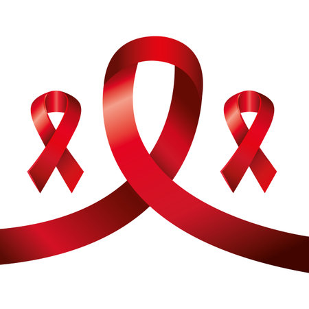 set of aids day awareness ribbons isolated icon vector illustration designのイラスト素材