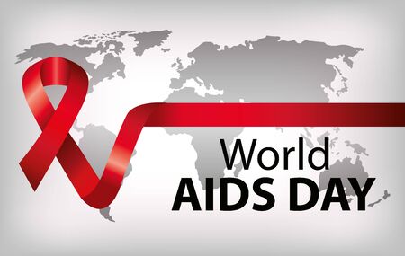 poster of world aids day with ribbon vector illustration designのイラスト素材