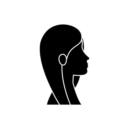 silhouette of profile woman head avatar character vector illustration designのイラスト素材