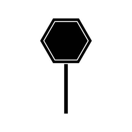 silhouette of stick signage alert isolated icon vector illustration designのイラスト素材