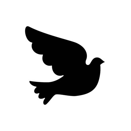 silhouette of dove animal isolated icon vector illustration designのイラスト素材