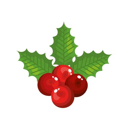 leafs with seeds decoration christmas isolated icon vector illustration designのイラスト素材