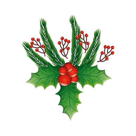 leafs with seeds decoration christmas isolated icon vector illustration designのイラスト素材
