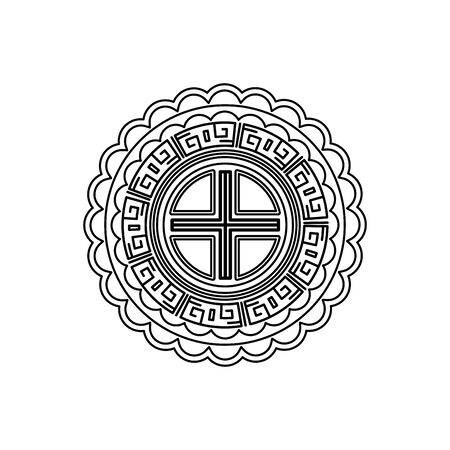 chinese mandala decorative isolated icon vector illustration designのイラスト素材