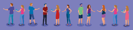 Smartphone design, Digital technology communication social media internet and web theme Vector...