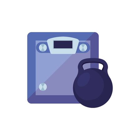 scale measure weight with dumbbell isolated icon vector illustration designのイラスト素材
