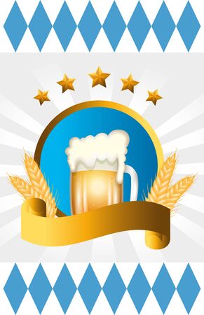 Oktoberfest beer design, Germany festival celebration europe landmark munich culture and party theme Vector illustrationのイラスト素材