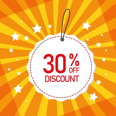commercial label with thirty percent discount vector illustration designのイラスト素材