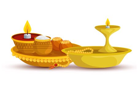 ramadan kareem dish with candle and food vector illustration designのイラスト素材