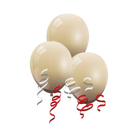 balloon helium white isolated icon vector illustration designのイラスト素材
