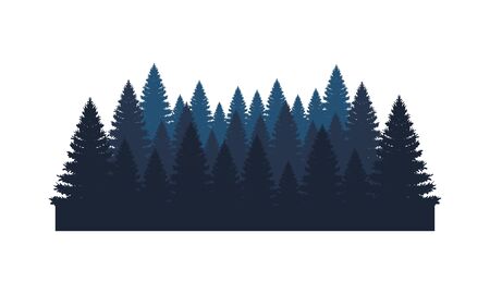 set pine trees plant isolated icon vector illustration designのイラスト素材