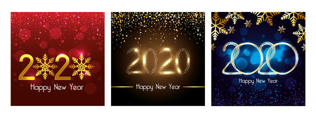 Happy new year 2020 design, Welcome celebrate greeting card happy decorative and celebration theme...