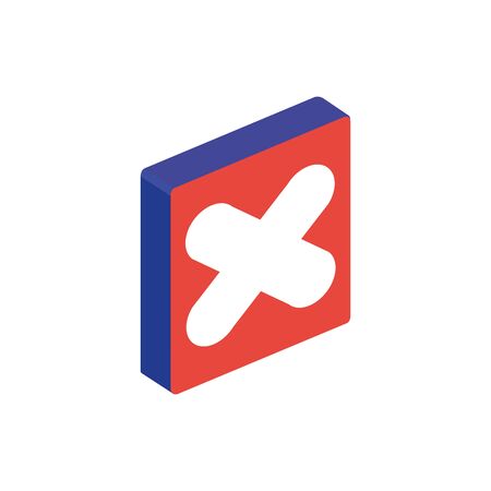 x button design, Digital technology communication social media internet and web theme Vector illustrationのイラスト素材