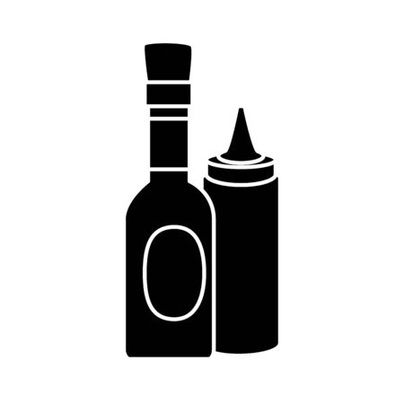 silhouette of set of delicious sauces isolated icon vector illustration designのイラスト素材