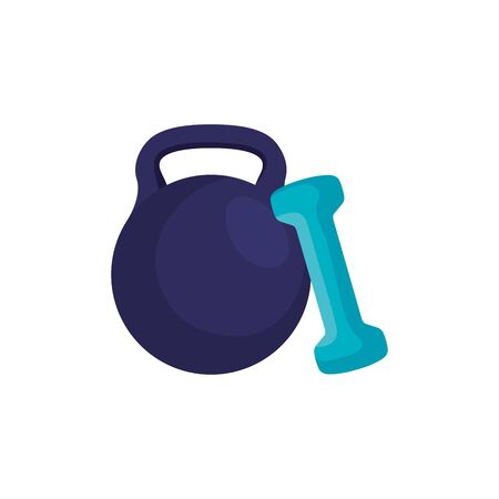 set of dumbbell equipment gym isolated icon vector illustration designのイラスト素材