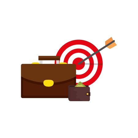 target with suitcase and wallet isolated icon vector illustration designのイラスト素材