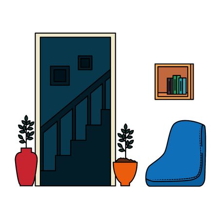 home living room place scene vector illustration designのイラスト素材