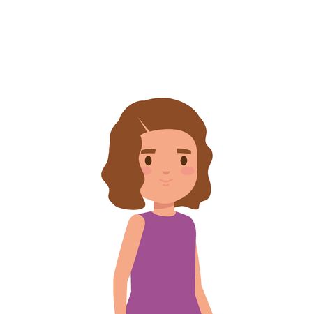 cute little girl avatar character vector illustration designのイラスト素材