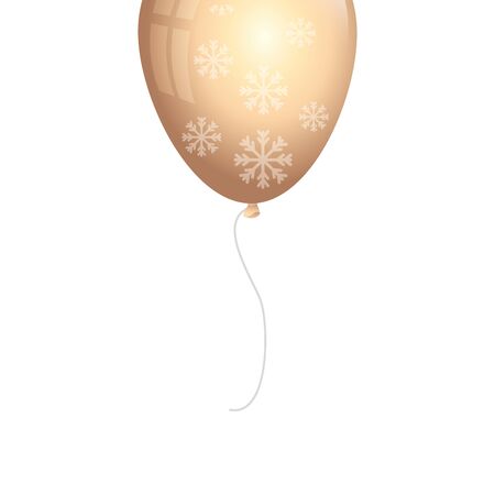 balloon helium golden with snowflakes isolated icon vector illustration designのイラスト素材