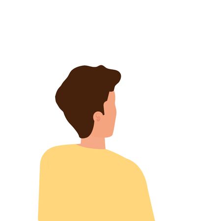 back young man avatar character icon vector illustration designのイラスト素材