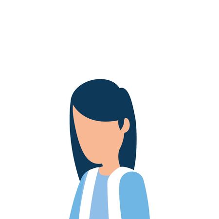 Avatar woman design, Girl female person people human and social media theme Vector illustrationのイラスト素材
