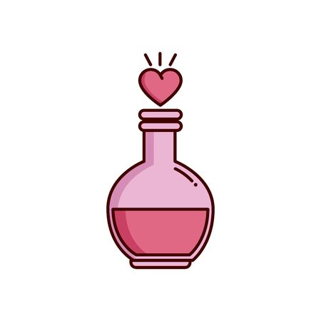 valentines day love potion with heart isolated icon vector illustration designのイラスト素材