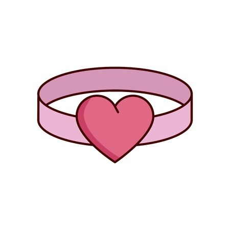 valentines day bracelet with heart isolated icon vector illustration designのイラスト素材