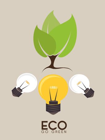 Ecology design over beige background, vector illustration.のイラスト素材