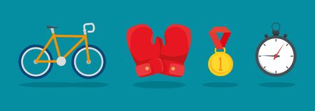 Healthy lifestyle design, Fitness gym bodybuilding bodycare activity exercise and diet theme Vector illustrationのイラスト素材