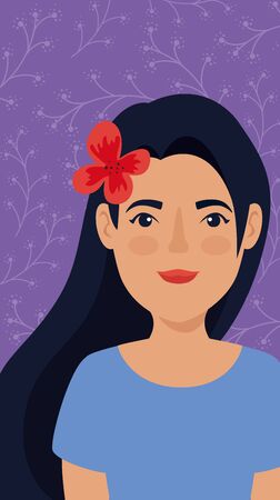 beautiful woman avatar character icon vector illustration designのイラスト素材