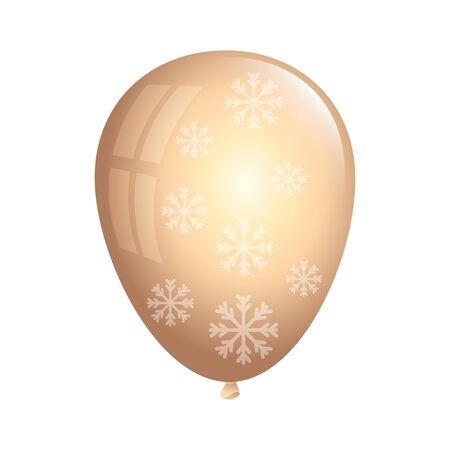 balloon helium golden with snowflakes isolated icon vector illustration designのイラスト素材