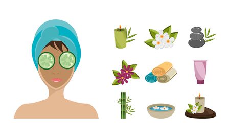 bundle spa therapy set icons vector illustration designのイラスト素材
