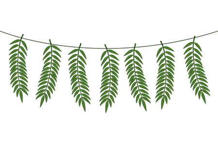 branches with leafs hanging isolated icon vector illustration designのイラスト素材