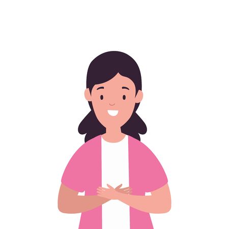 beautiful woman avatar character icon vector illustration designのイラスト素材